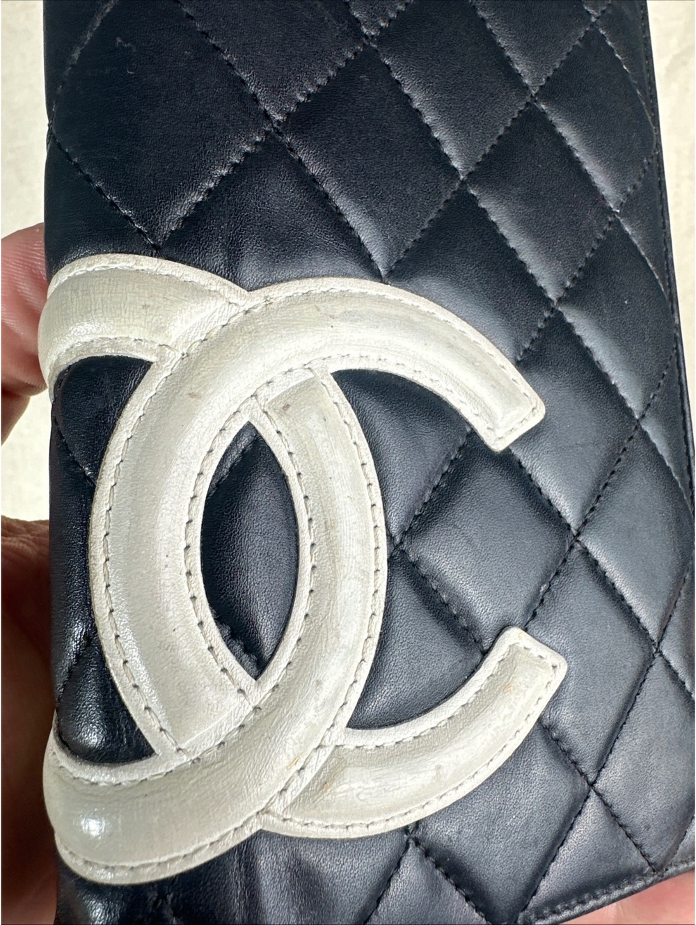 CHANEL Cambon Long Wallet Black White Quilted Lambskin Pink - Picture 2 of 9
